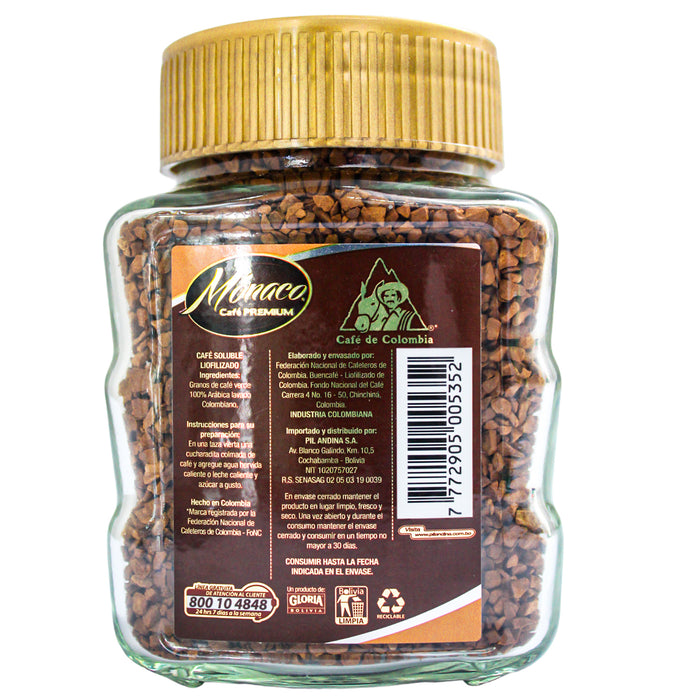 Monaco Cafe Liofilizado Premium Frasco X 100G