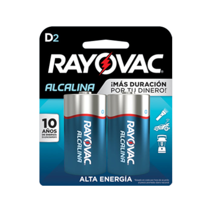 Pilas Alcalinas Rayovac D2 X 2 Unidades