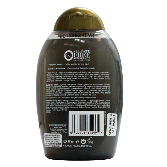 Ogx Shampoo Carbon Desintoxicante X 385Ml