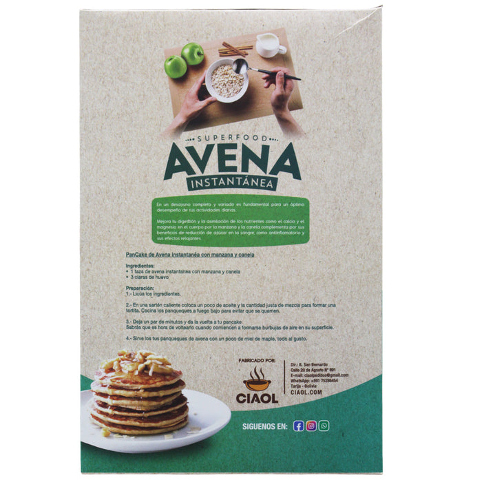 D- Cereal Avena Instantanea Manzana Verde Y Canela X 300G