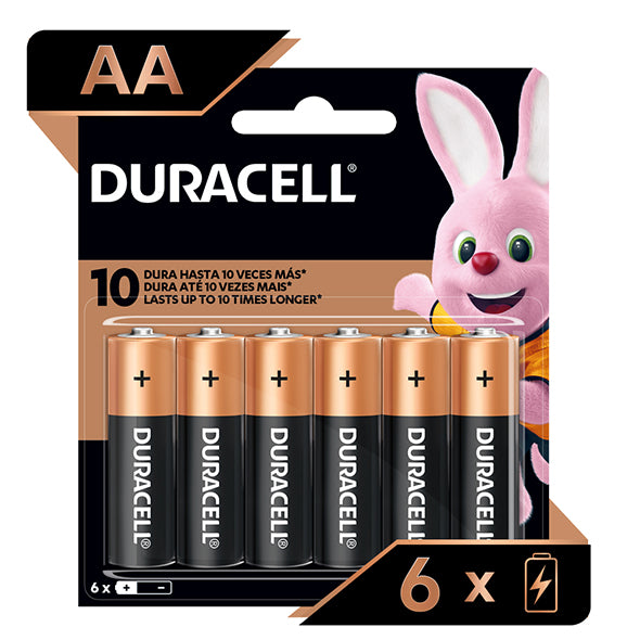 Duracell aa pila alcalina 4 unidades + 2 gratis x blister — Amarket