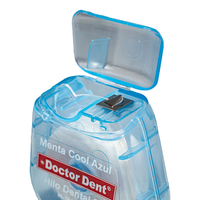 Hilo Dental Encerado Dr. Dent Menta Cool Azul X 50Mts