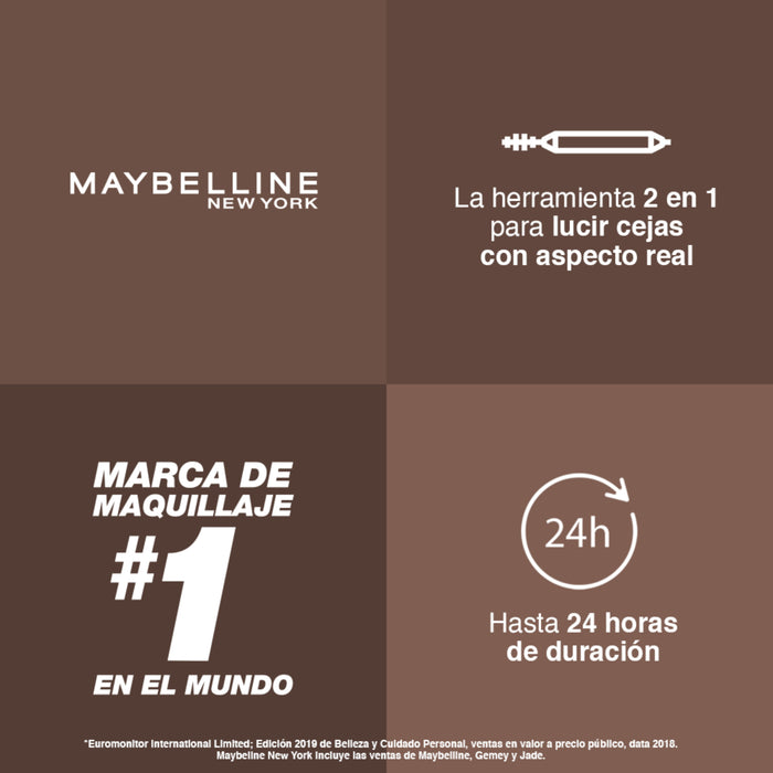 Delineador Maybelline Tatto Build A Brow 2 En 1 Tono 257 Medium Brow