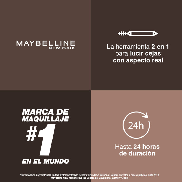 Delineador Maybelline Tatto Build A Brow 2 En 1 Tono 260 Deep Brow