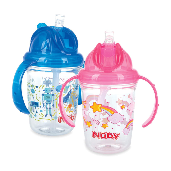 Vaso Con Bombilla Nuby 12M+ Surtido X 240Ml
