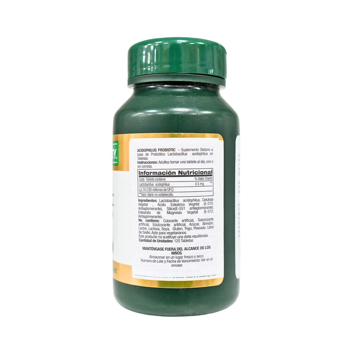 Suplemento Natures Bounty Acidophilus X 120 Tabletas