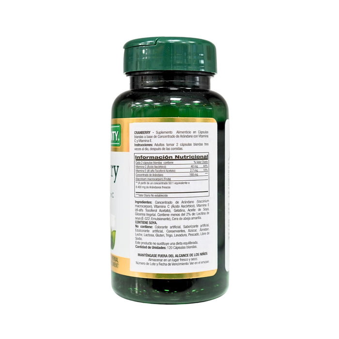 Suplemento Natures Bounty Cranberry X 120 Cápsulas Blandas