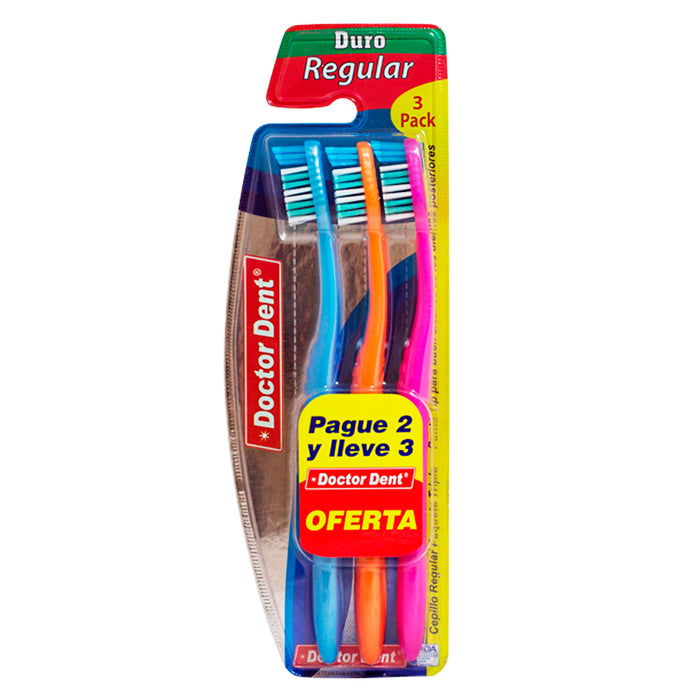 Dr Dent Cepillo Regular Pack X 3 Unid Duro