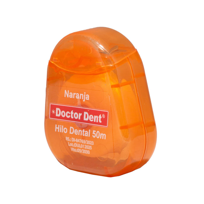 Hilo Dental Dr. Dent Encerado Naranja X 50Mts