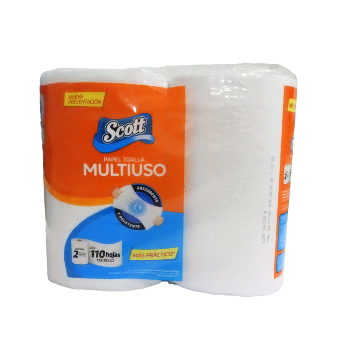 Scott Papel Toalla Multiuso 110 Hojas X 2 Unidades