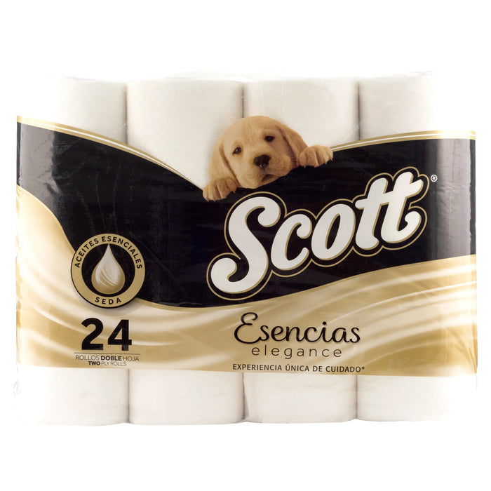 Scott Papel Higienico Esencias Elegance Doble Hoja Rollo X 24 Unidades