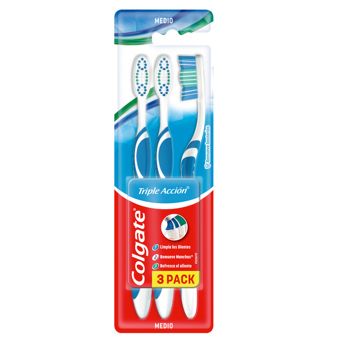 Colgate Cepillo Triple Accion Medio 3 Unidades X Paquete