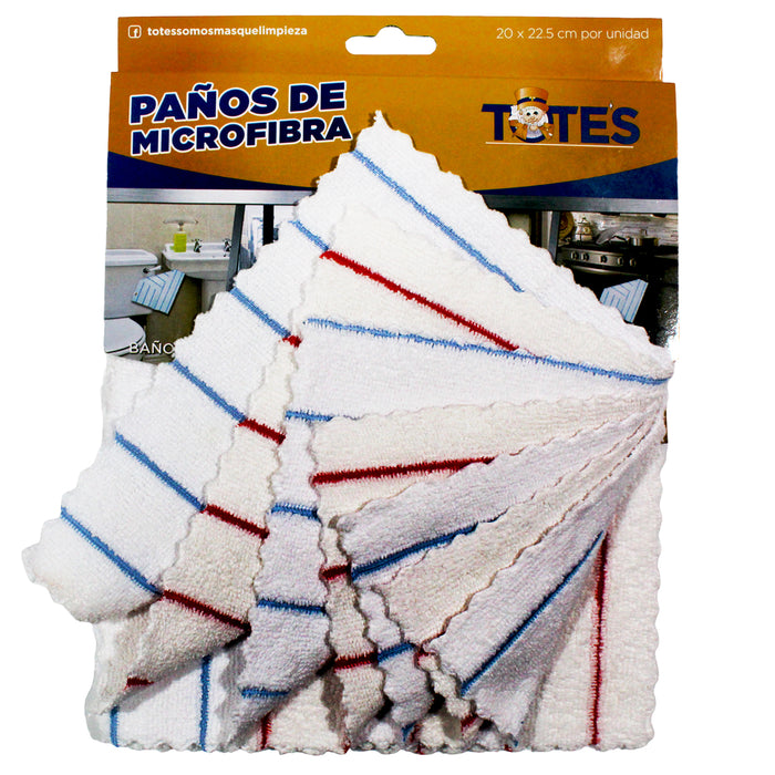 Totes Pano De Microfibra Blanco 20X225cm X 8 Unidades