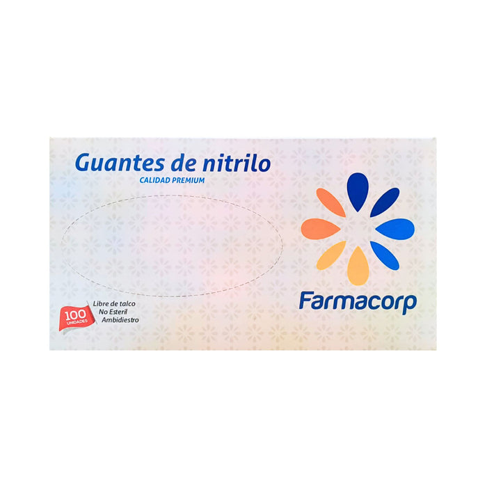 Guantes De Nitrilo Farmacorp Talla M Azul X Unidad