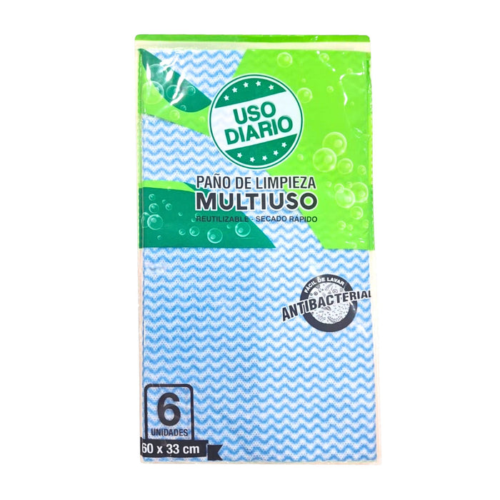 Paño De Limpieza Uso Diario Multiuso X 6 Unidades