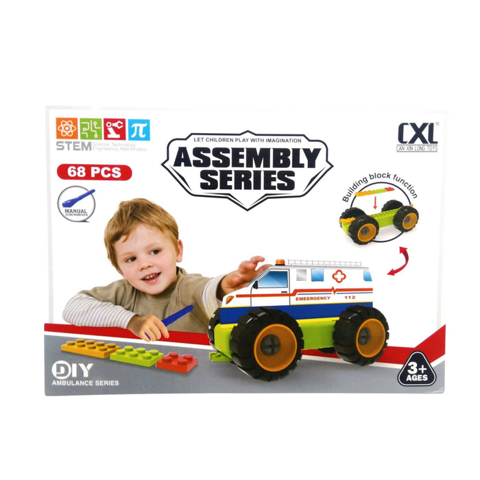 Ambulancia De Bloques Truck 3+ X 68 Piezas