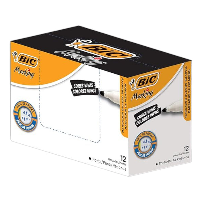 Marcador De Pizarrón Bic Negro X 12 Unidades
