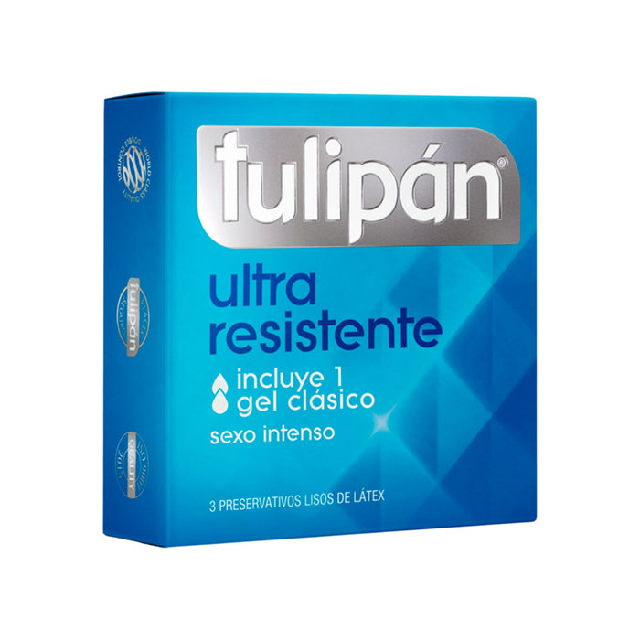 Preservativo Tulipán Ultra Resistente 3 Unidades + 1 Gel X Caja