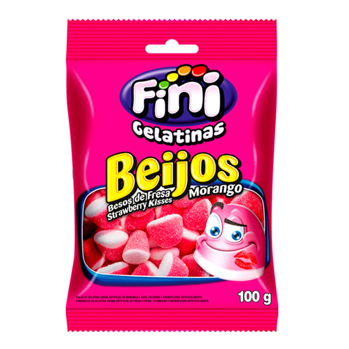 Fini Caramelos De Gelatina Besos De Fresa Y Nata X 100G
