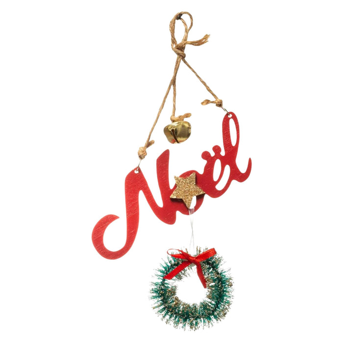 Temática Navideña Atmosphera Corona Madera Roja