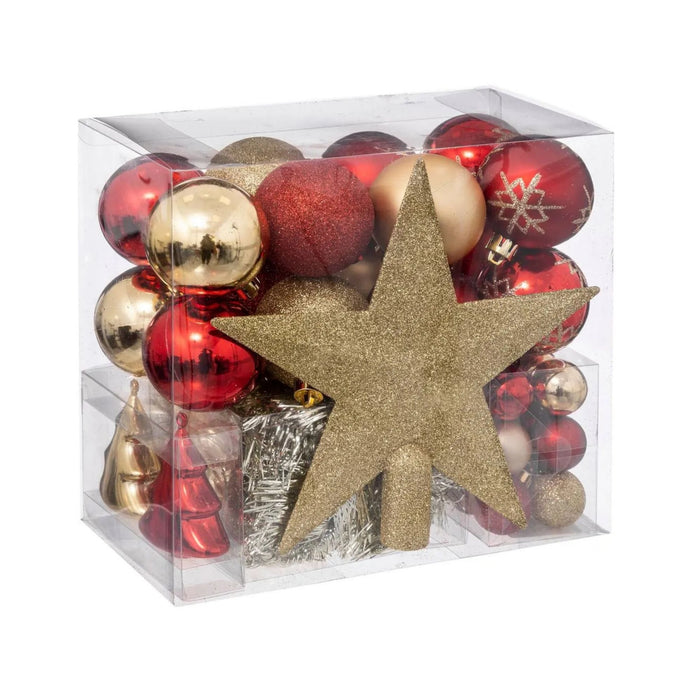 Set 44 Bolas De Navidad Atmosphera Blanco/Plateado