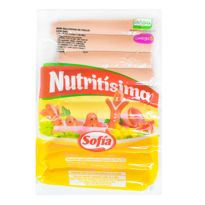 Salchicha Mini De Pollo Sofía Con Dha 10 Unidades