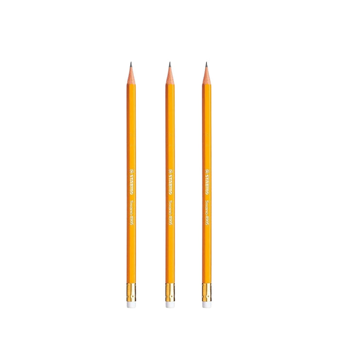 Lápiz De Grafito Stabilo Swano Hb Amarillo Blister X 3 Unidades