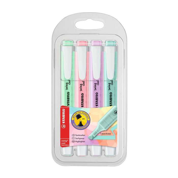 Resaltador Stabilo Swing Cool Pastel Blister X 4 Colores