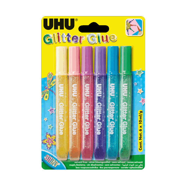 Uhu Pegamento C/ Brillantina 10Ml X 6 Unid