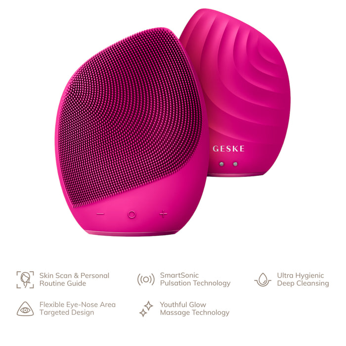 Cepillo Facial Sónico Geske Magenta 5 En 1