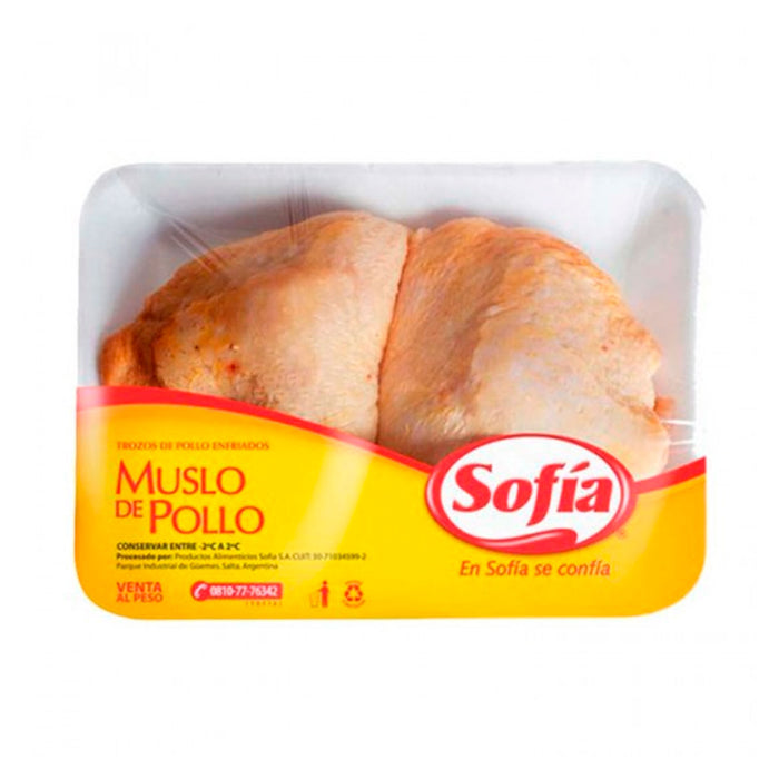 Muslos De Pollo Sofía Congelado En Bandeja 500G Aprox.