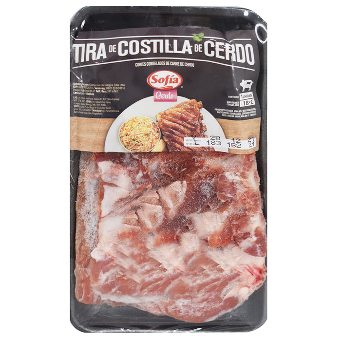 Sofia Tira De Costilla De Cerdo Congelado X Kg (Peso Aprox.)