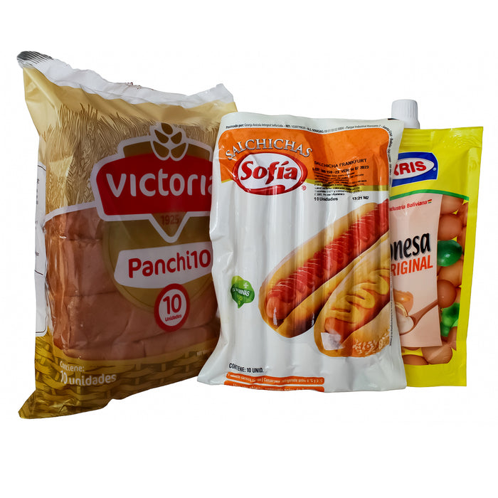 Pack Grand Salchicha Sofía Frankfurt+Mayonesa+Pan San Juan