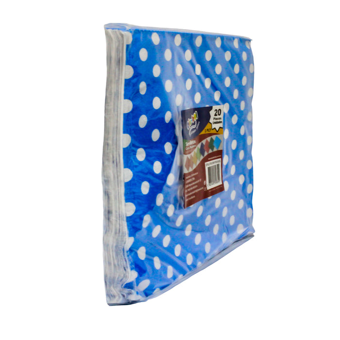 Olebol Servilletas De Almuerzo Polka Azul X 20 Unidades