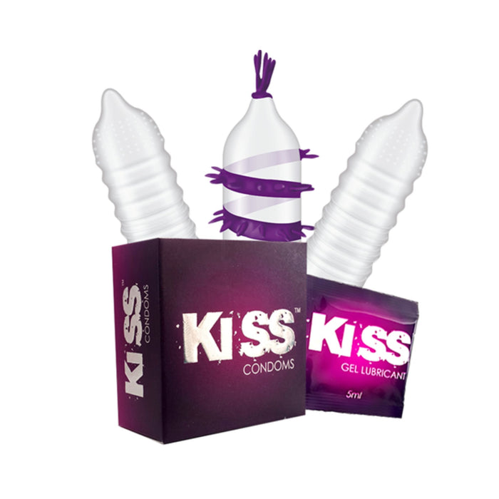 Pack Preservativo Kiss Condoms X 3 Unidades + 1 Gel Intimo