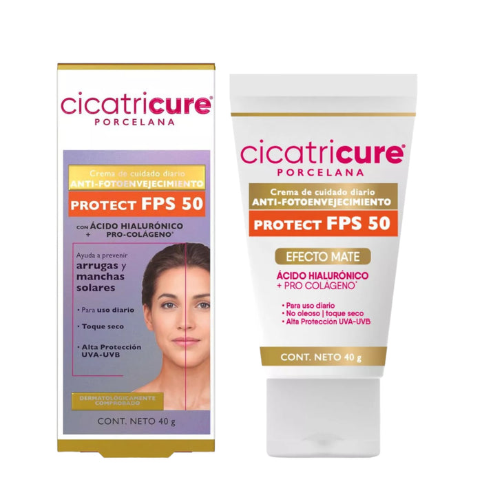 Crema Facial Efecto Mate Fps 50 Cicatricure Porcelana X 40G
