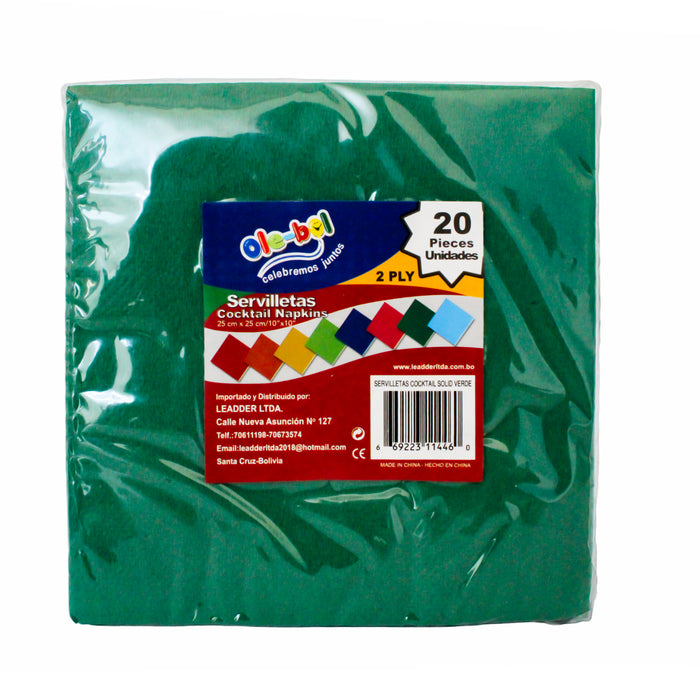 Olebol Servilletas Coctel Verde X 20 Unidades