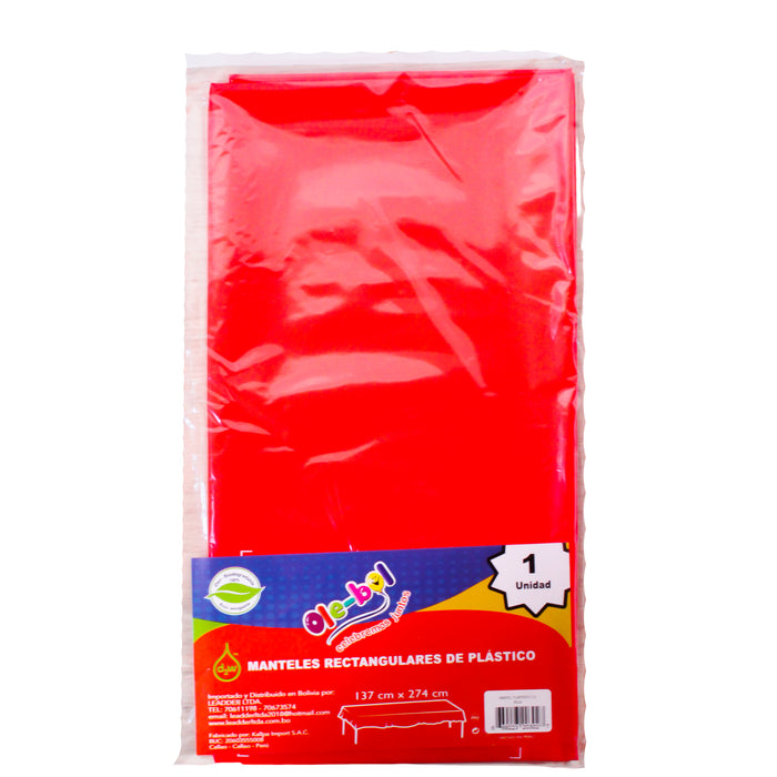 Olebol Mantel Plastico Rojo X Unidad