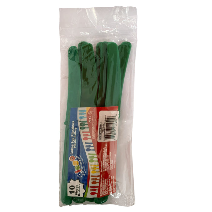 Olebol Cuchillos Plasticos Verde X 10 Unidades