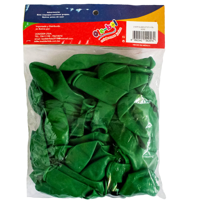 Olebol Divertiglobo 7 Estandar X 50 Unidades Verde