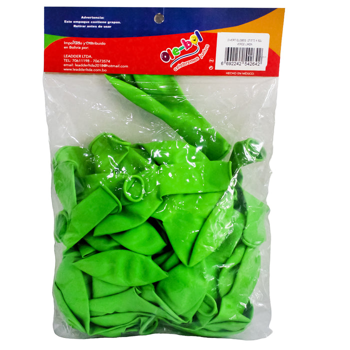 Olebol Divertiglobo 7 Estandar X 50 Unidades Verde Lim
