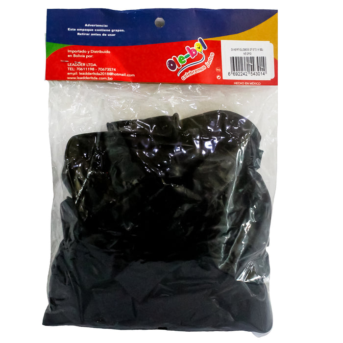 Olebol Divertiglobo 7 Estandar X 50 Unidades Negro