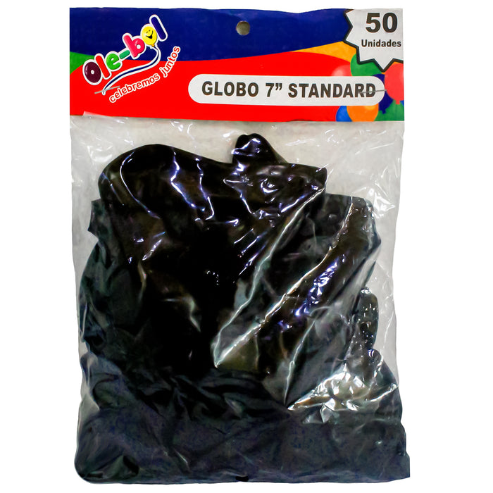 Olebol Divertiglobo 7 Estandar X 50 Unidades Negro