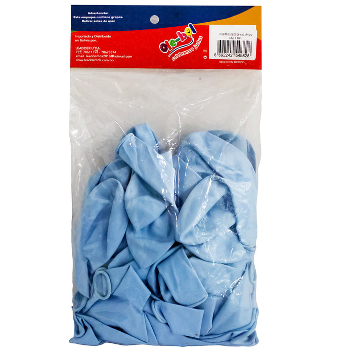 Olebol Divertiglobo 9 Macaron X 50 Unidades Azul