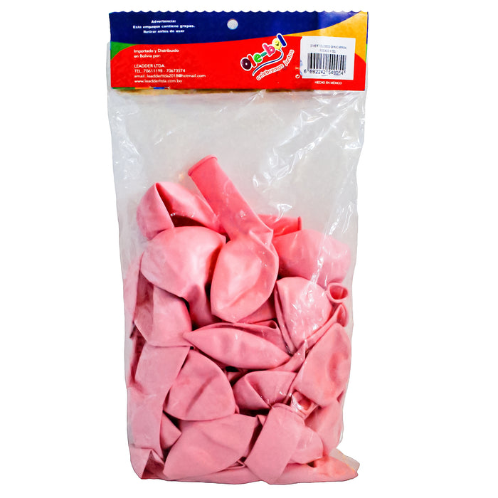 Olebol Divertiglobo 9 Macaron X 50 Unidades Rosado