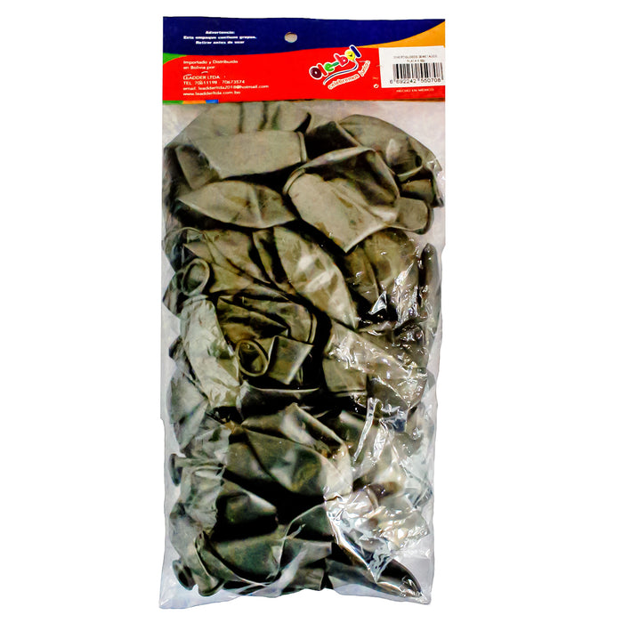 Olebol Divertiglobo 9 Metalico X 50 Unidades Plata