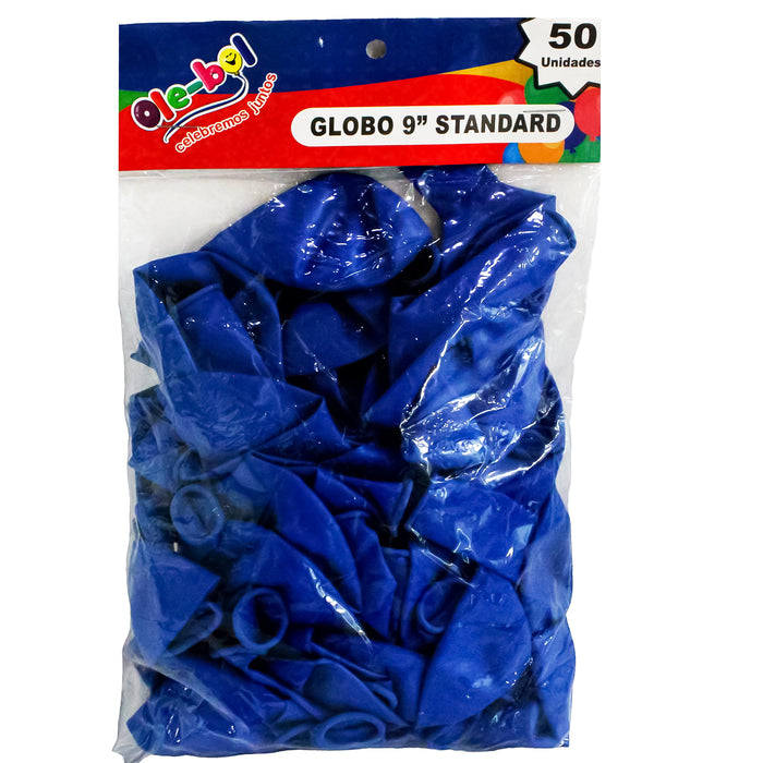 Olebol Divertiglobo 9 Estandar X 50 Unidades Azul