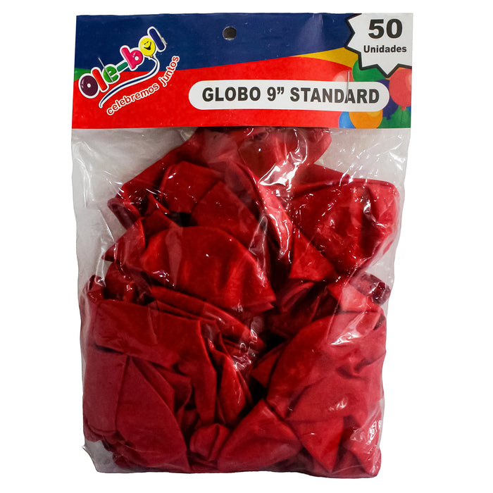 Olebol Divertiglobo 9 Estandar X 50 Unidades Rojo