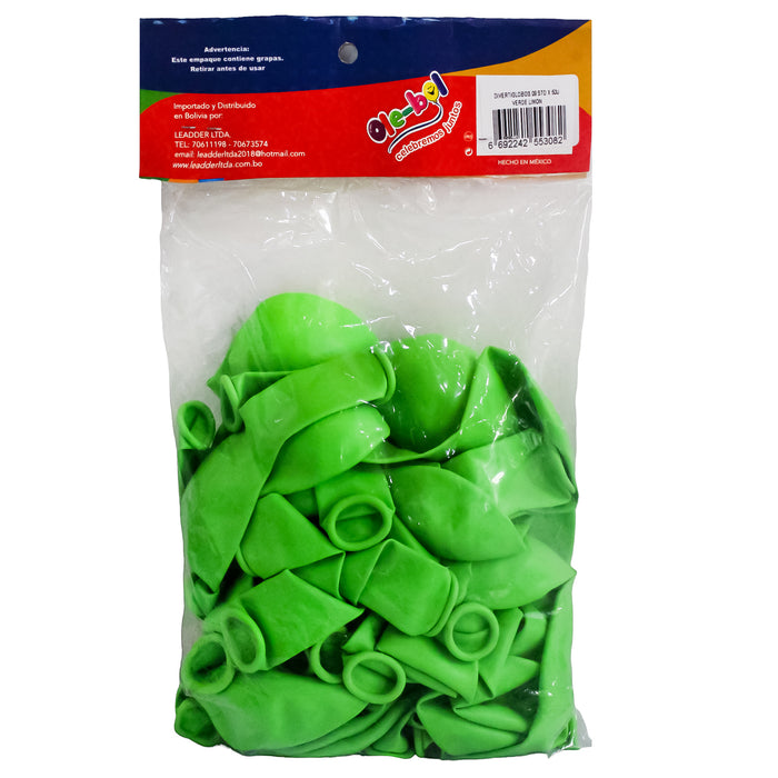 Olebol Divertiglobo 9 Estandar X 50 Unidades Verde Lim