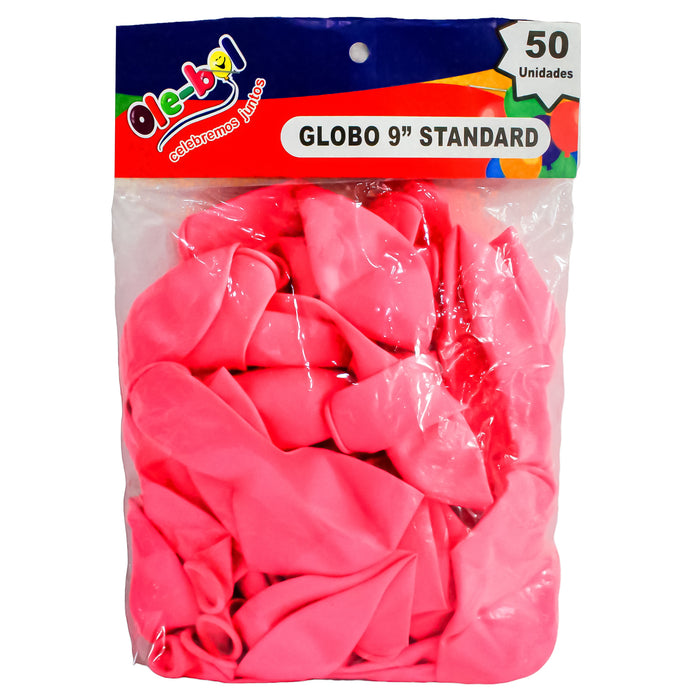 Olebol Divertiglobo 9 Estandar X 50 Unidades Rosa Neon